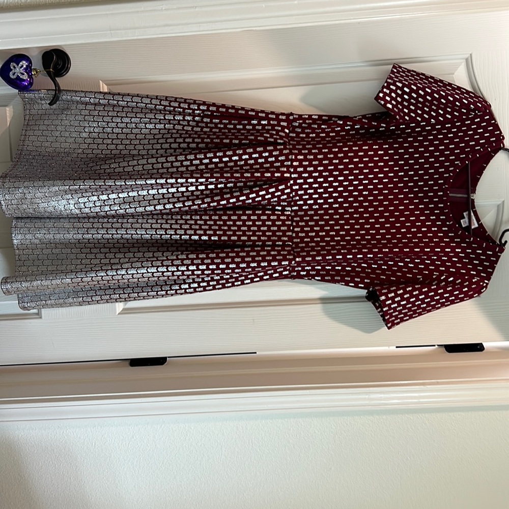 Red and silver Lularoe Dress